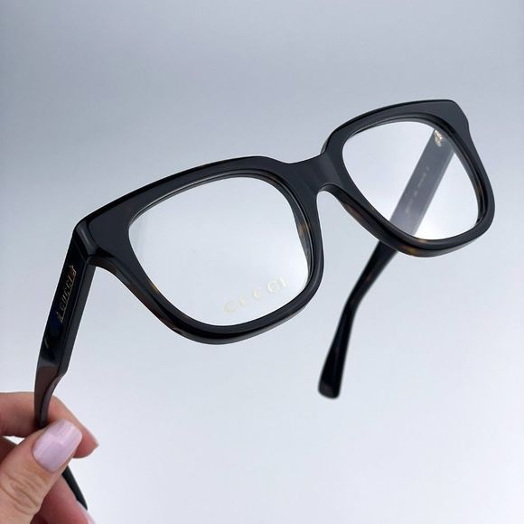 Gucci GG1173O 002 Eyeglasses Dark Havana Square Women - Picture 1 of 12